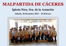 La Coral Manantíos ofrece un concierto de villancicos en la Iglesia Ntra. Sra. de la Asunción