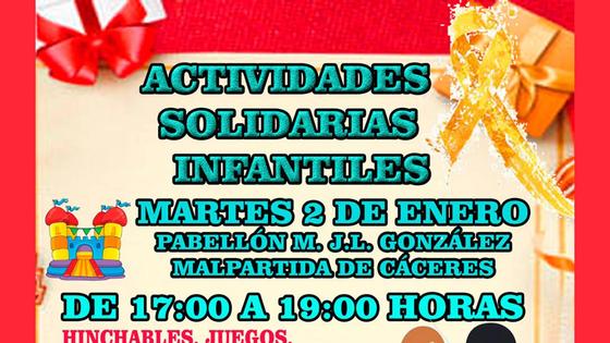 Actividades Infantiles Solidarias el próximo miércoles en Malpartida de Cáceres