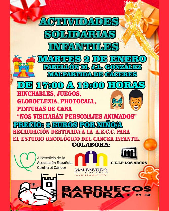Actividades Infantiles Solidarias el próximo miércoles en Malpartida de Cáceres