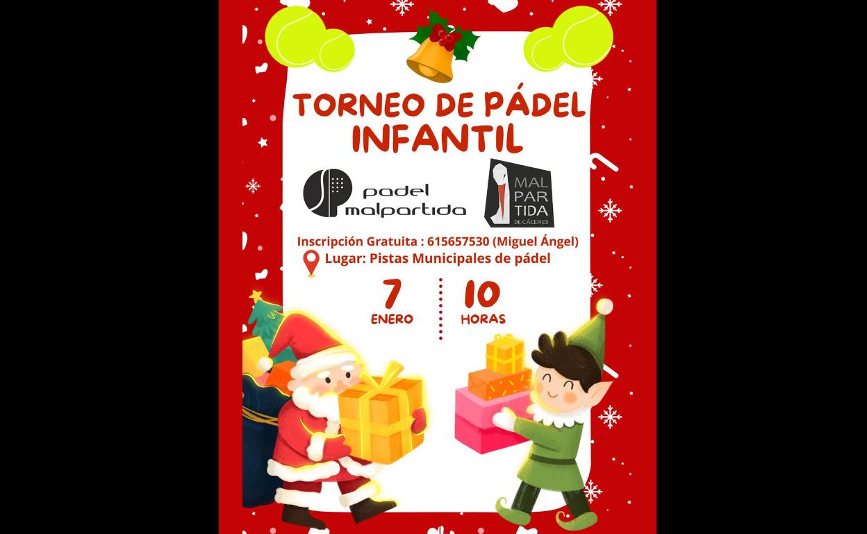 El sábado se celebrará el Torneo de Pádel Infantil