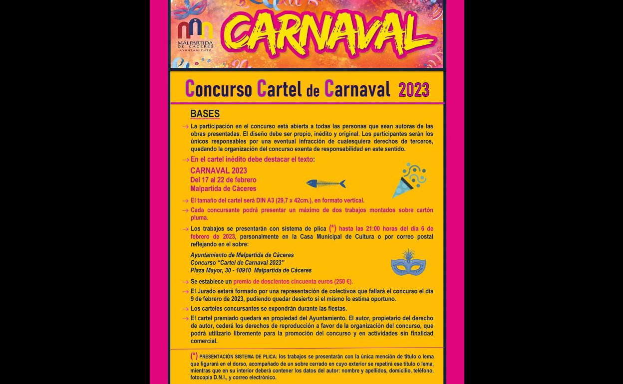 El Ayuntamiento convoca el Concurso del Cartel del Carnaval