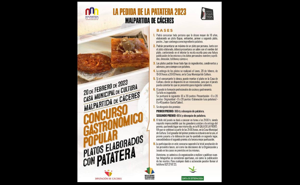 Nueva edición del Concurso Gastronómico Popular Platos Elaborados con Patatera 
