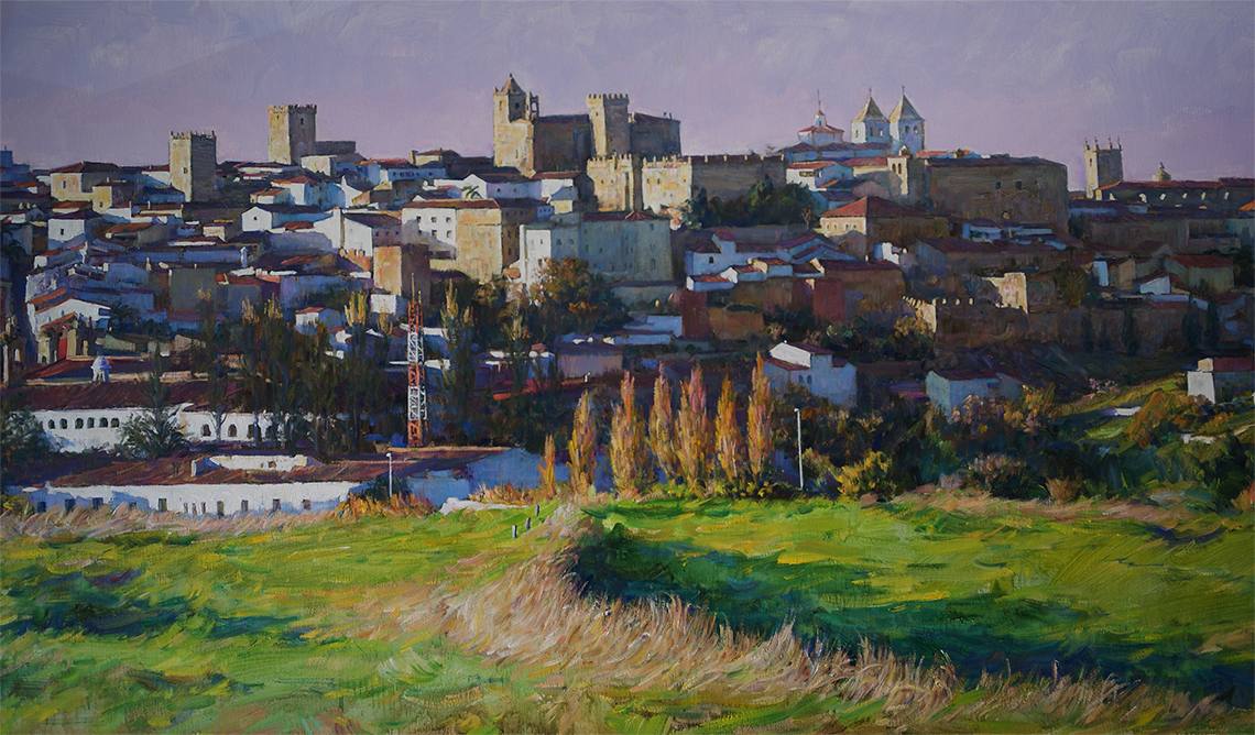 Atardecer en Cáceres Monumental. 