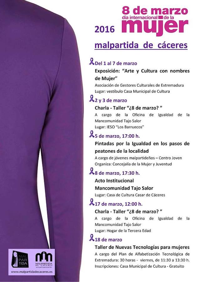 Cartel de los actos realizados en conmemoración al Día Internacional de la Mujer en la localidad 