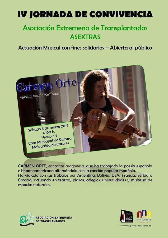 Cartel del concierto de Carmen Orte en Malpartida de Cáceres 