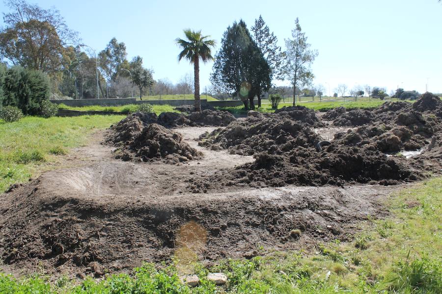 Las obras de la contrucción del 'bike park' 