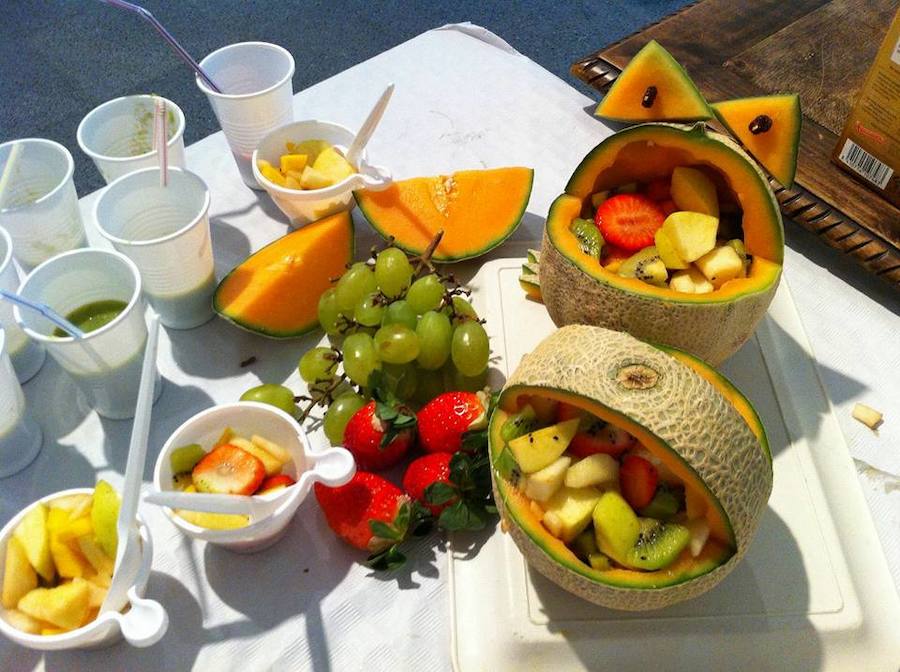 Merienda saludable preparada en la primera sesión de 'Merienda con deporte en familia'. 