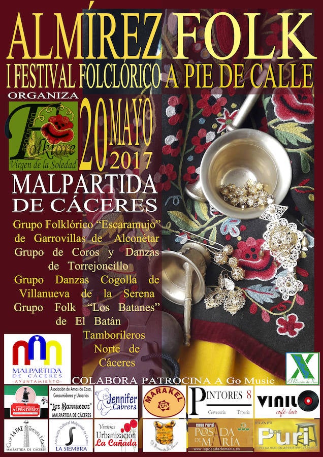 Malpartida celebra su primer festival folklórico a pie de calle 'Almírez Folk'