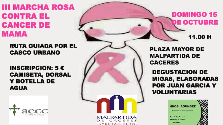 La III Marcha Rosa contra el Cáncer de Mama será el domingo 15 de octubre