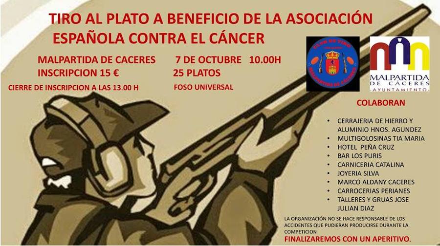 El 7 de octubre habrá una jornada de tiro al plato en solidaridad contra el cáncer