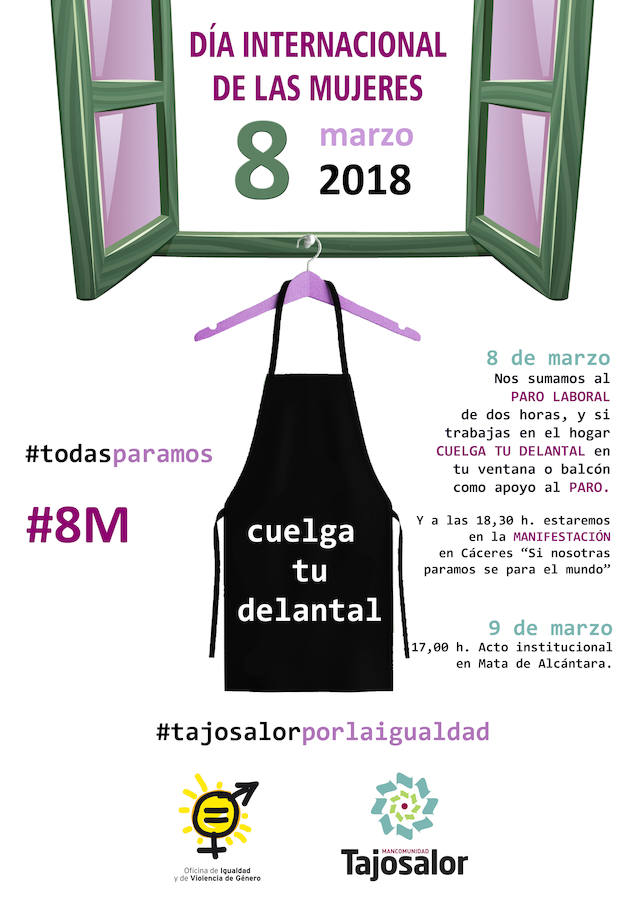 Cartel de la campaña 'Cuelga tu delantal' de la Mancomunidad Tajo Salor. 