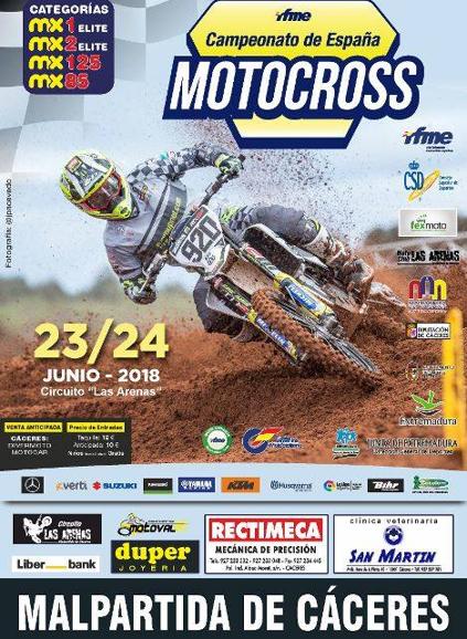 Malpartida de Cáceres acogerá el Campeonato Nacional de Motocross