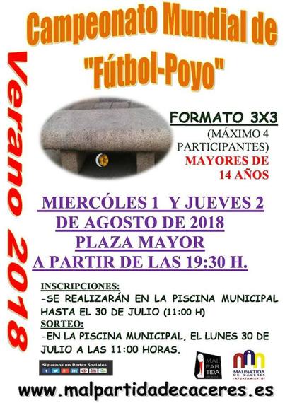 En agosto llega el Campeonato Mundial de Fútbol-Poyo de Malpartida de Cáceres
