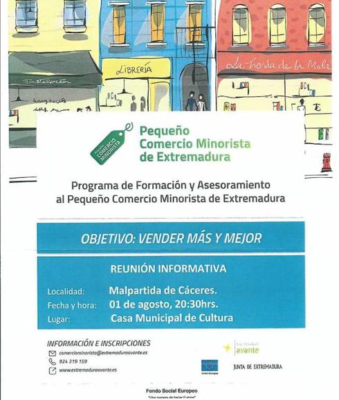 Formación y asesoramiento para el pequeño comercio en Malpartida de Cáceres