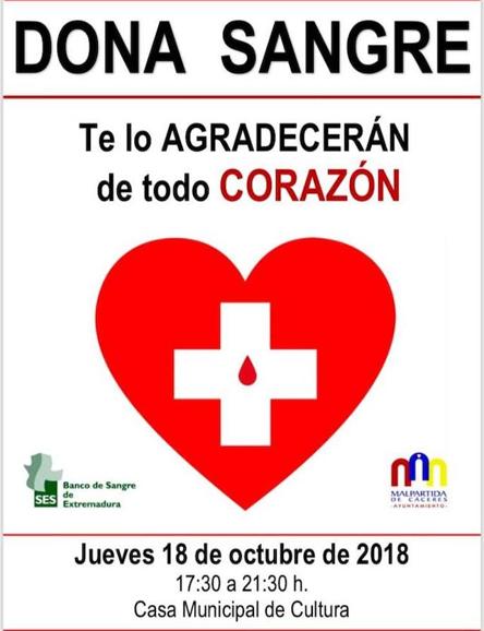 Campaña de recogida de sangre en Malpartida de Cáceres