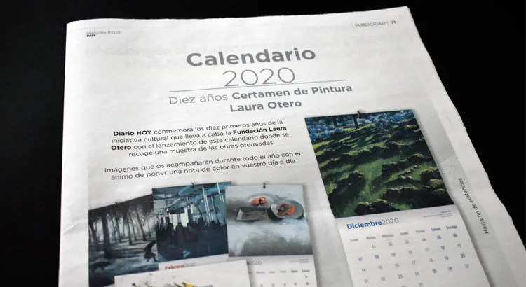 Calendario Certamen de Pintura Laura Otero en el Diario HOY Extremadura / 