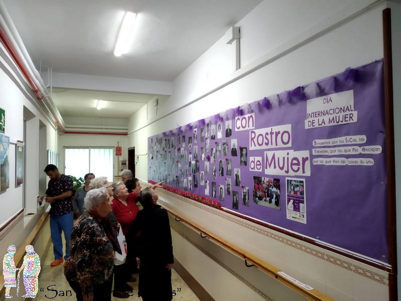 Mural 'Rostros de mujer' realizado por las residentes y trabajadores 