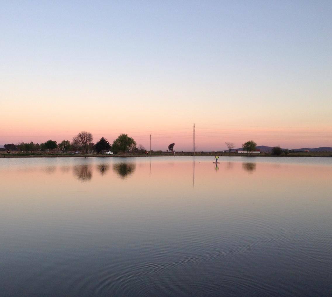 Atardecer en el parque 'La laguna' en Miajadas 