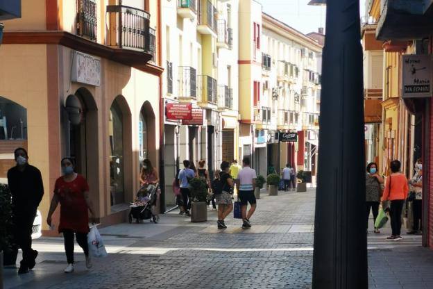 Zona comercial de la Avenida Trujillo de Miajadas 