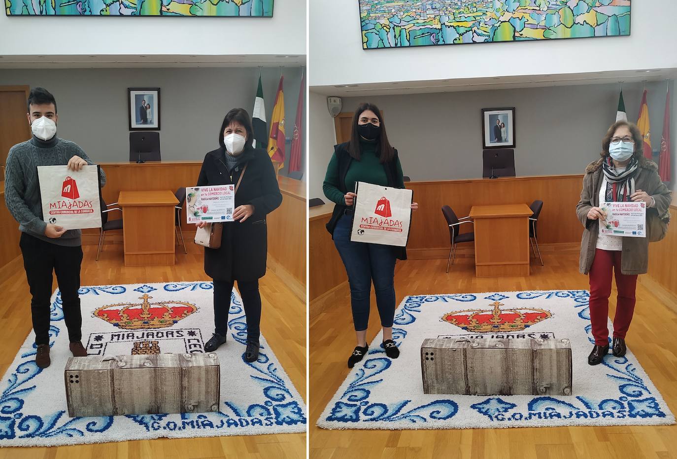 Las otras dos clientas afortunadas con la cesta de alimentos 