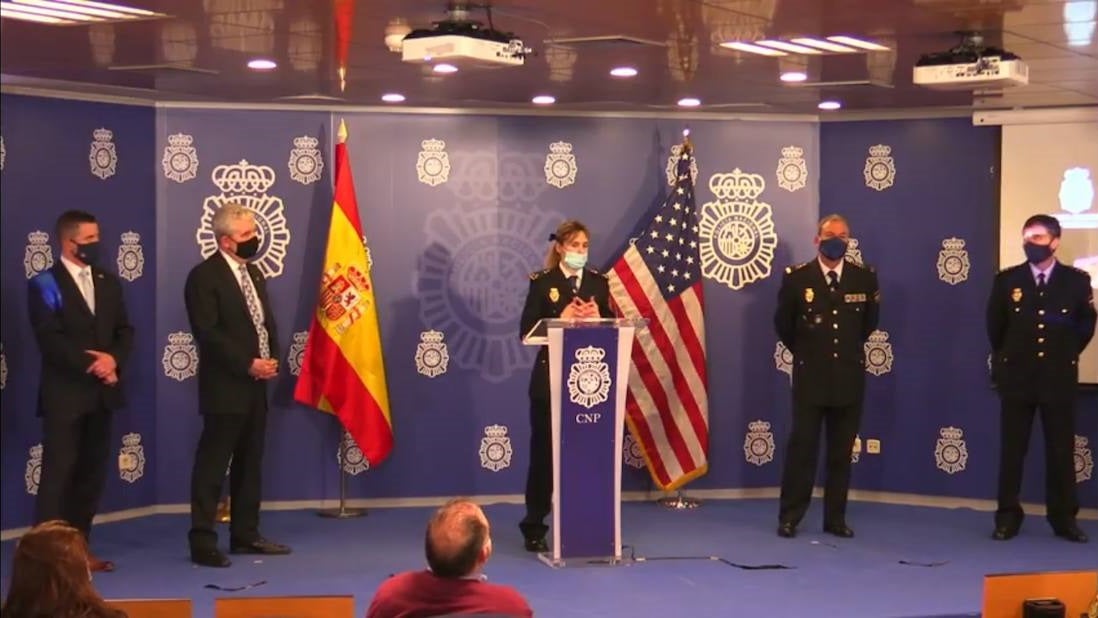Rueda de prensa ofrecida esta mañana en el Complejo Policial de Canillas, Madrid 
