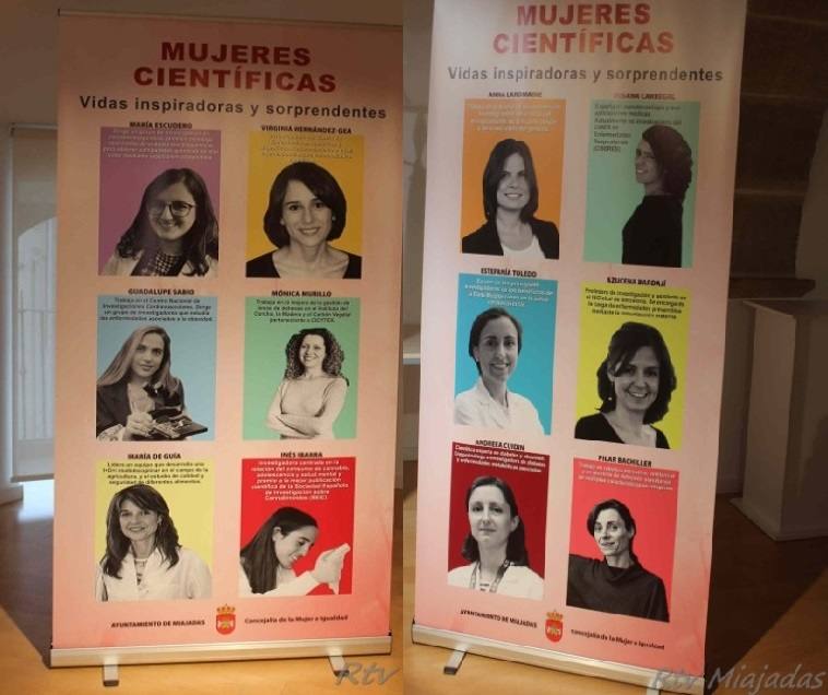 Carteles dedicados a las mujeres científicas 