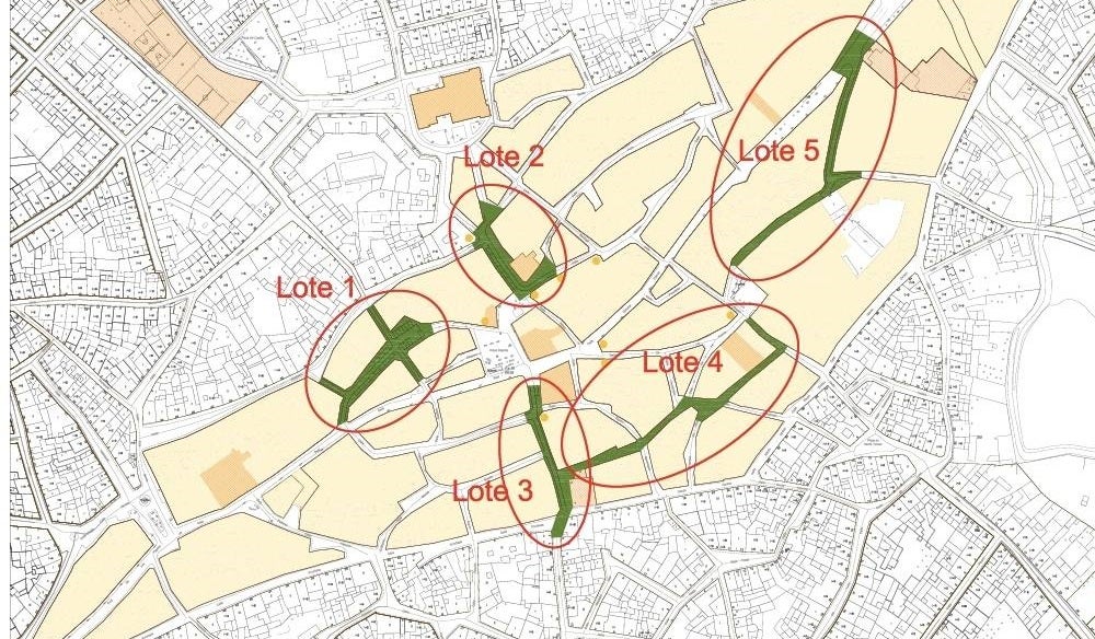 Plano de las zonas de Miajadas donde se realizarán las obras 