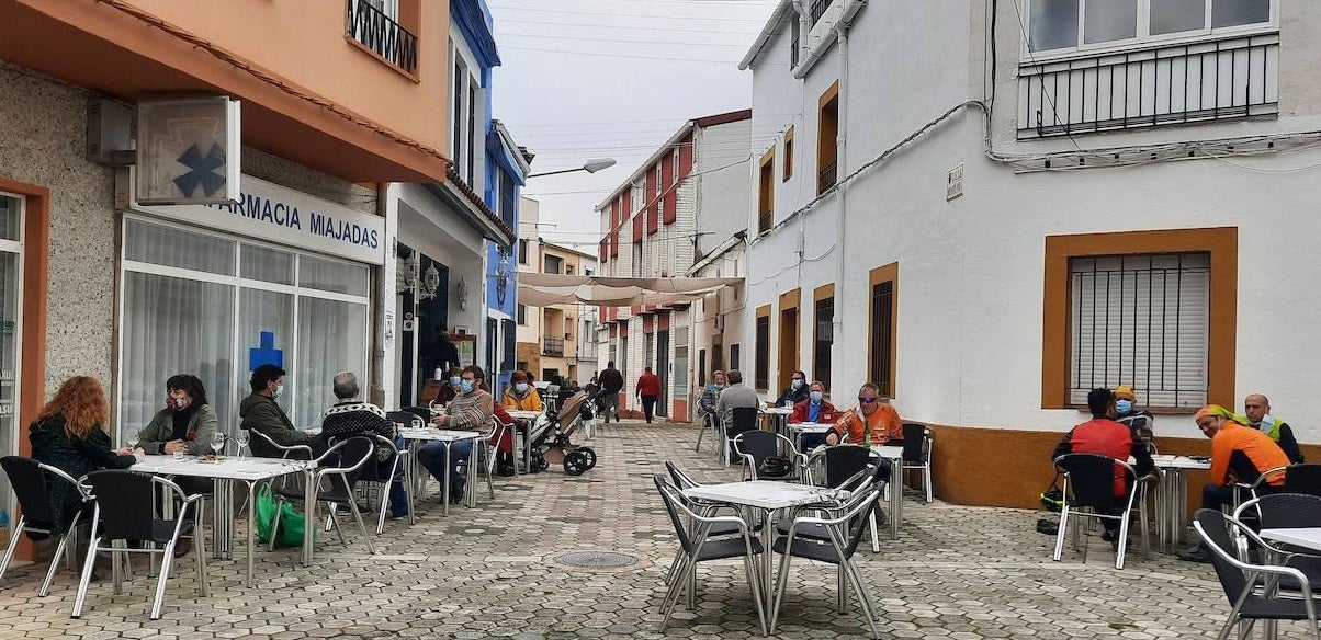 Terraza de 'El Lagar' en Miajadas 