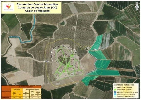 Zonas a tratar en Casar de Miajadas 