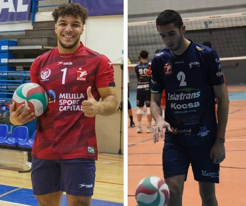 Samir Hamed Benali (izq.) e Iván Corrales (dcha.) pasan a formar parte del Extremadura Grupo Laura Otero de Voleibol 