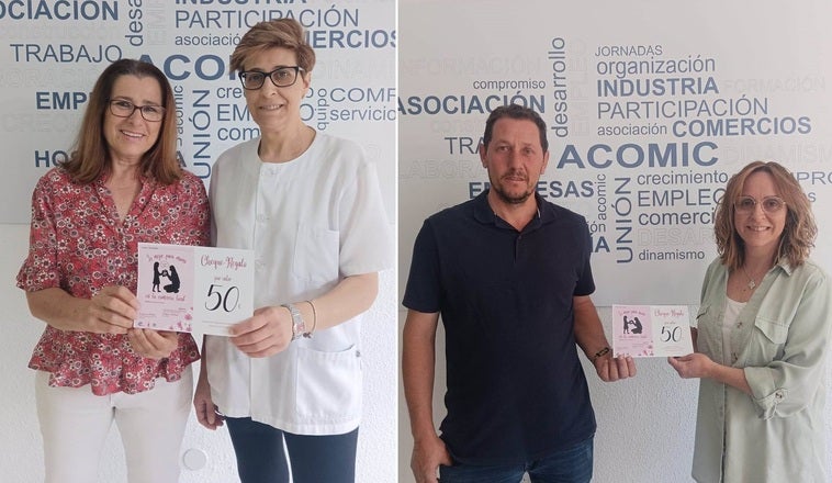 Teresa Ruiz y Rosario Fernández, ganadoras de los cheques 'Bienestar' de Acomic por el Día de la Madre