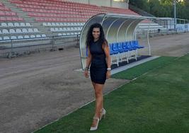 María José Tostado en el Estadio Municipal de Fútbol de Miajadas
