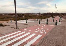 Uno de los tramos carril bici y caminos escolares seguros de Miajadas