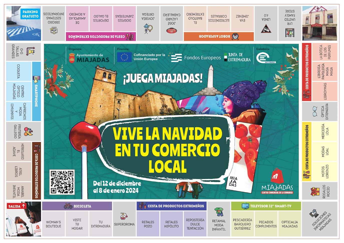 Miajadas se convierte en la ciudad del Monopoly repartiendo premios esta Navidad