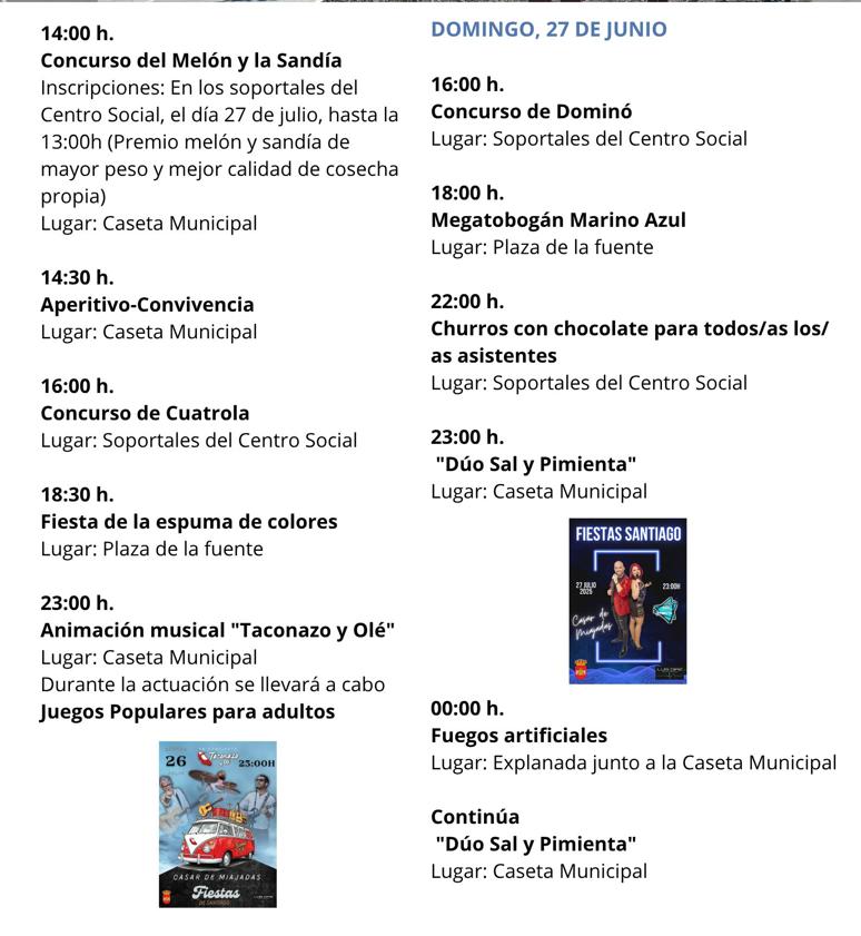 Imagen principal - Casar de Miajadas se prepara para sus Fiestas de Santiago 2025