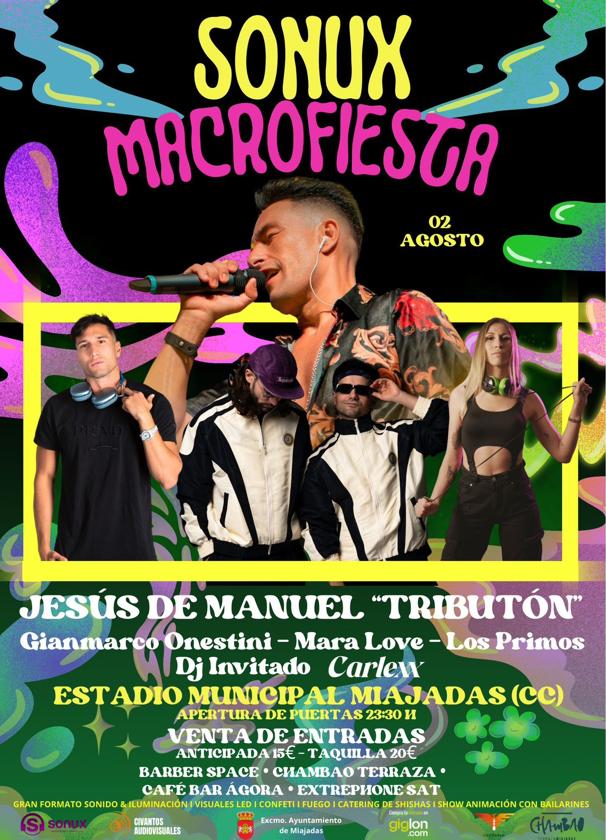 La 'Macrofiesta Sonux' llegará a Miajadas el 2 de agosto