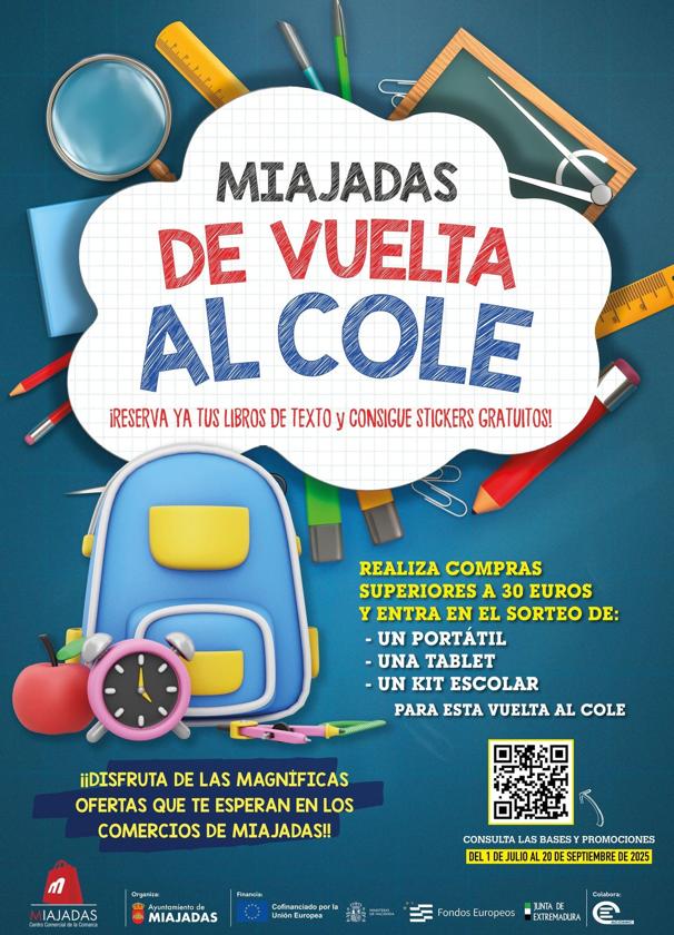 El Ayuntamiento de Miajadas y ACOMIC vuelven a organizar la campaña 'Miajadas de Vuelta al Cole'