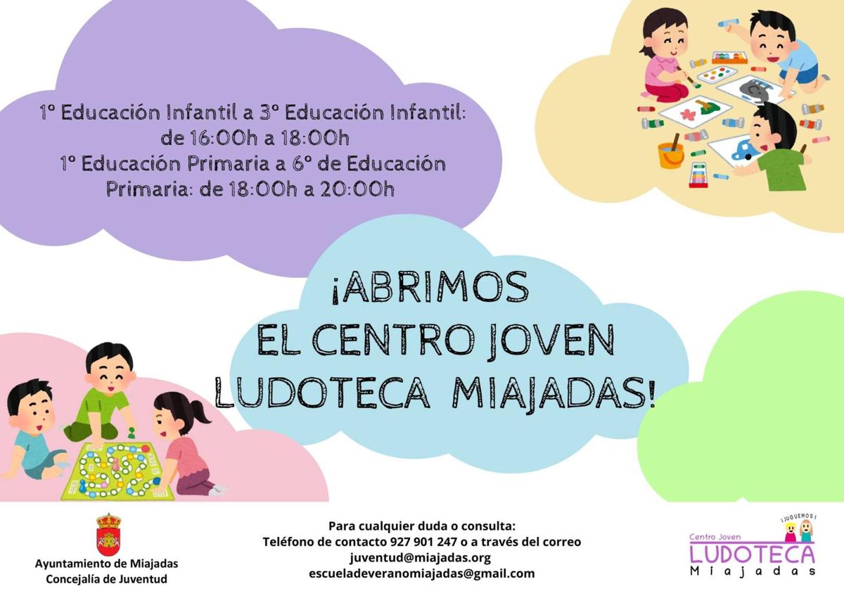 Reabre el Espacio para la Creación Joven Ludoteca de Miajadas