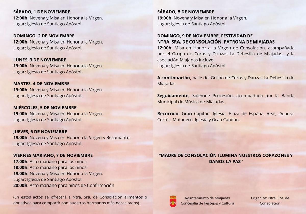 Imagen principal - Miajadas disfruta de los actos en honor a la Virgen de la Consolación