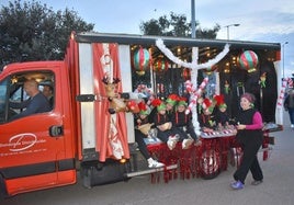 Una de las carrozas de la Cabalgata de Reyes Magos del pasado año en Miajadas.