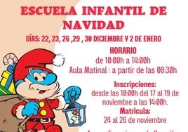 Abierto el plazo de inscripción de la Escuela infantil de Navidad