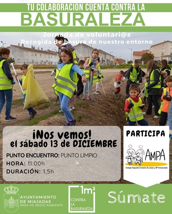 Nueva jornada para limpiar Miajadas de basuraleza