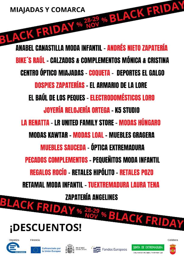 Imagen principal - El comercio de Miajadas y Comarca celebran el Black Friday