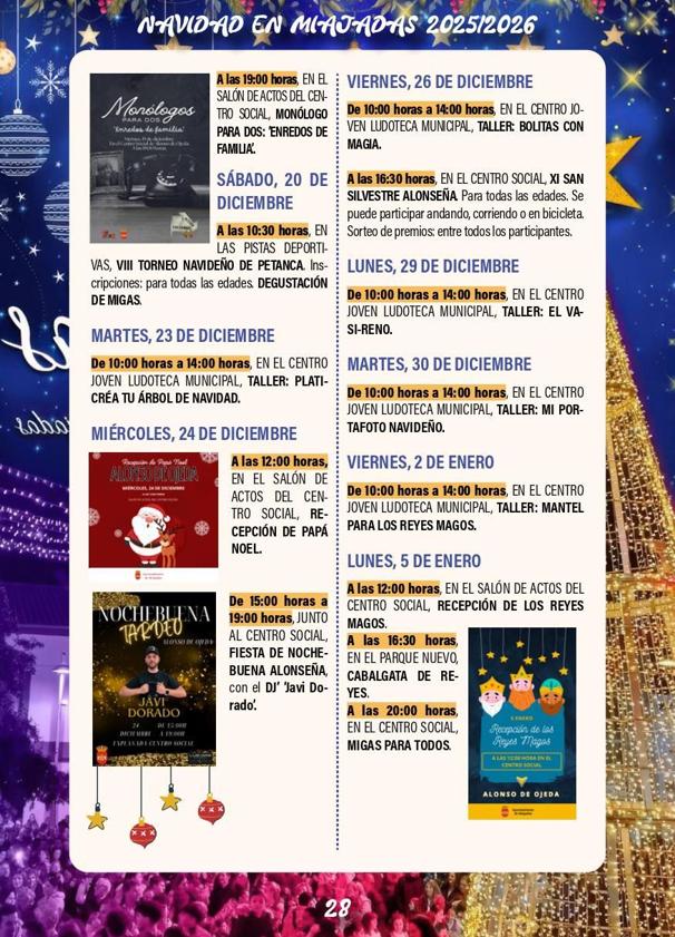 Imagen principal - Programa de Navidad 2025-26 en Miajadas