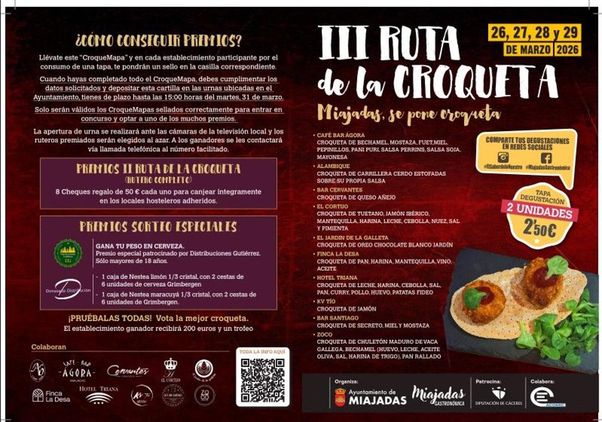 Imagen principal - 'Miajadas se pone coqueta' con la III Ruta de la croqueta