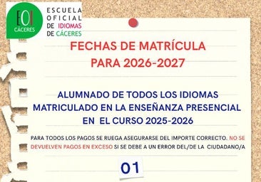 El Aula de Idiomas de Miajadas abre el plazo de matrícula para el curso 2026/2027