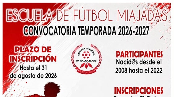 La Escuela de Fútbol de Miajadas celebra su 30º aniversario abriendo el plazo de inscripción para la nueva temporada