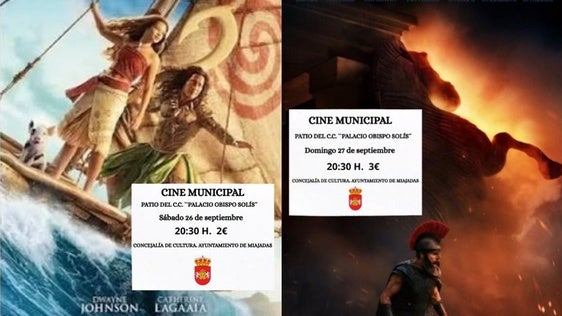 El cine municipal de Miajadas ofrece un fin de semana de cine épico y familiar