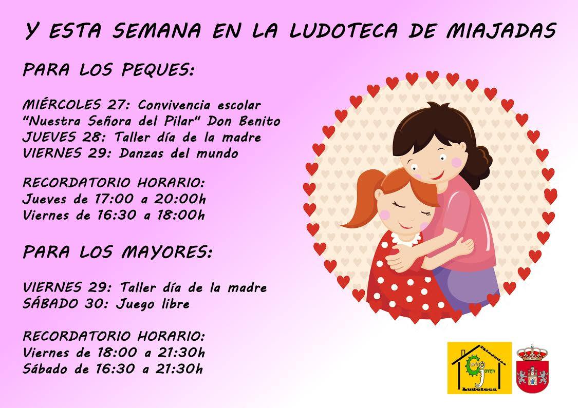 Cartel de la agenda para esta semana. 
