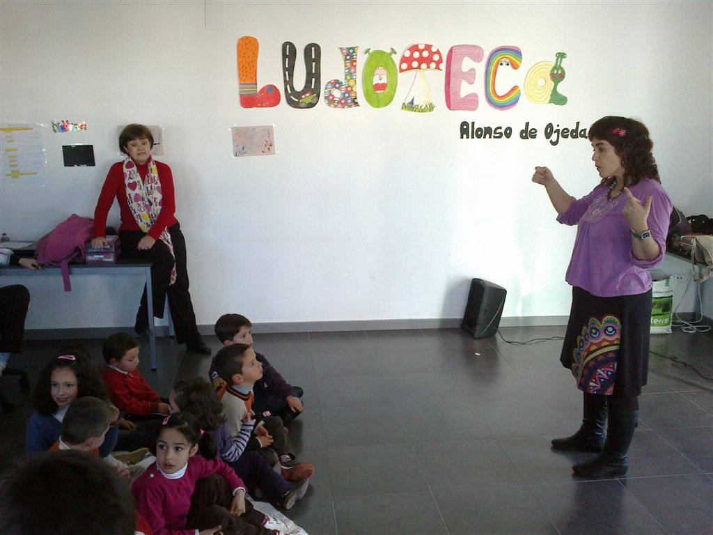 Una sesión anterior de cuentacuentos de Zaragata. 